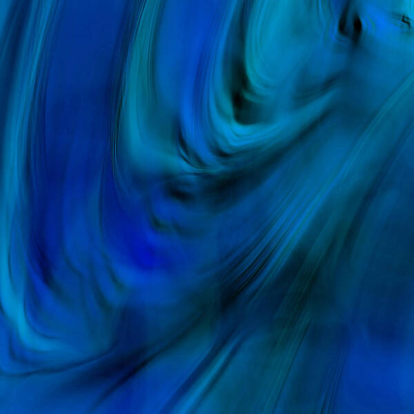 Blue Abstract Poster featuring the painting Blue Silk by Bonnie Bruno