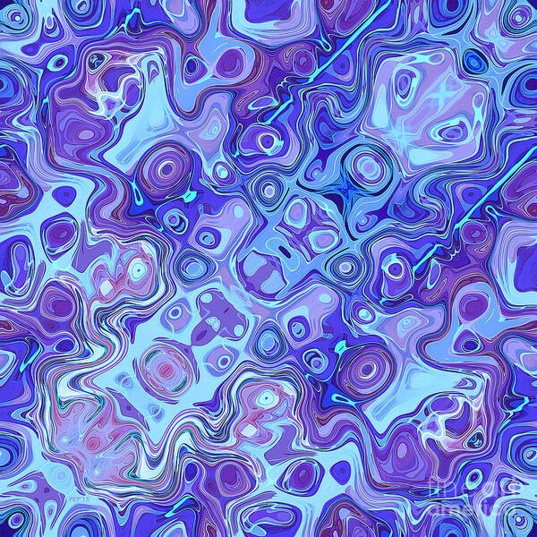 Pattern Poster featuring the digital art Blue Spectrum Abstract by Phil Perkins