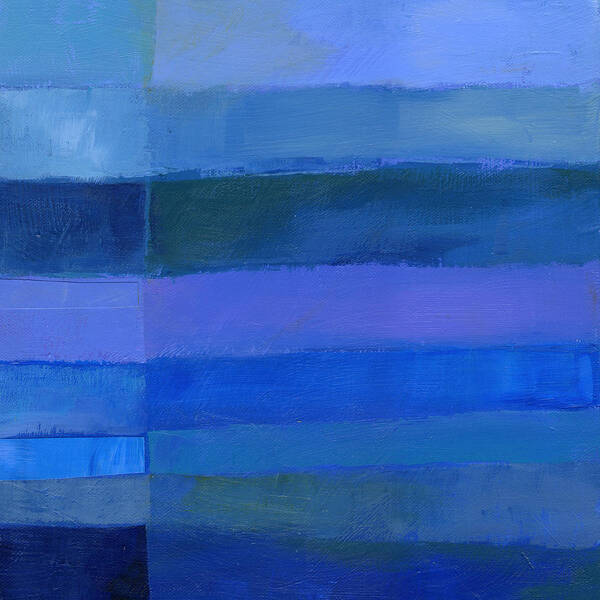 Abstract Art Poster featuring the painting Blue Stripes 2 by Jane Davies