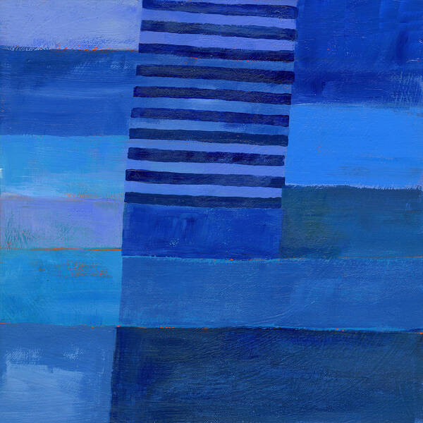 Abstract Art Poster featuring the painting Blue Stripes 7 by Jane Davies