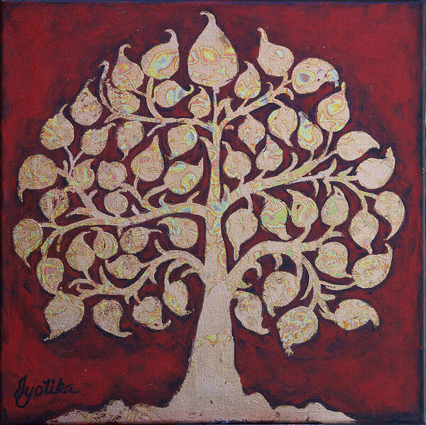Bodhi Tree Poster featuring the painting Bodhi Tree by Jyotika Shroff
