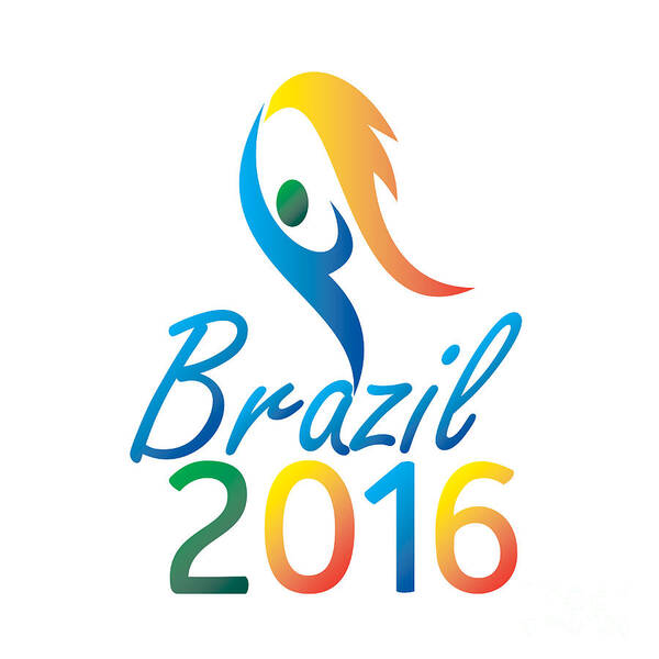 Brasil 2016 Poster featuring the digital art Brasil 2016 Summer Games Flaming Torch by Aloysius Patrimonio