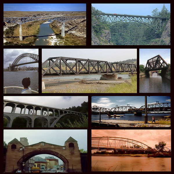 Bridges Poster featuring the digital art Bridges by Cathy Anderson