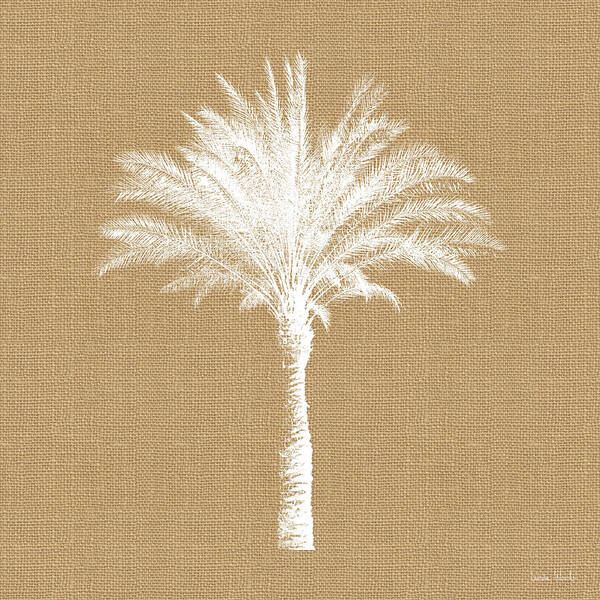 Palm Tree Poster featuring the mixed media Burlap Palm Tree- Art by Linda Woods by Linda Woods