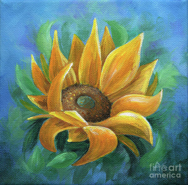 Sunflower Poster featuring the painting Burst of Sunshine by Annie Troe