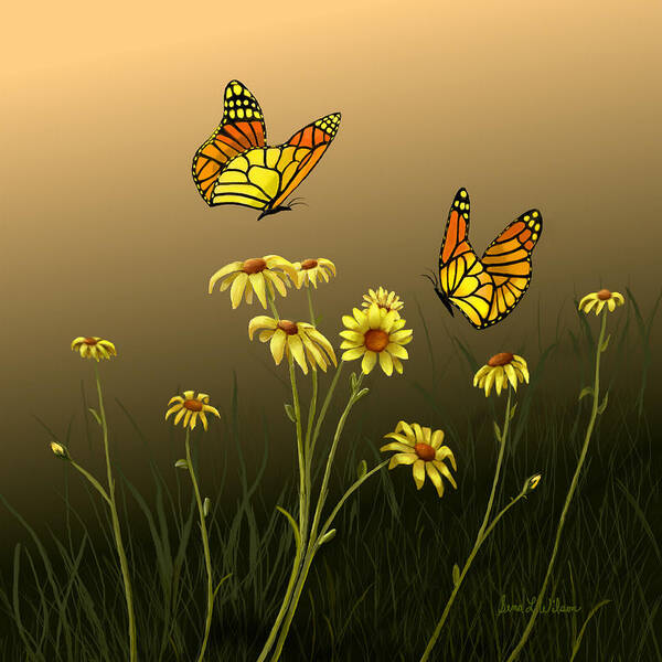 Butterflies Poster featuring the painting Butterfly Haven by Sena Wilson