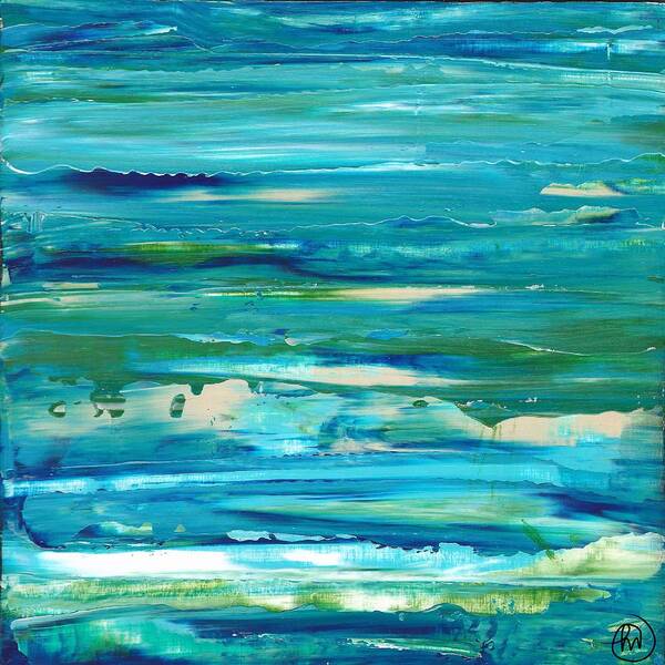 Blue Poster featuring the painting Calmness by Monica Martin