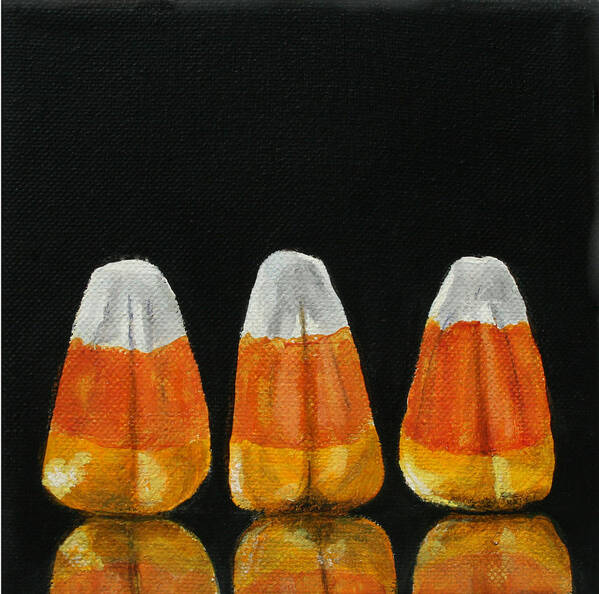 Halloween Candy Poster featuring the painting Candy Corn by Donna Tucker