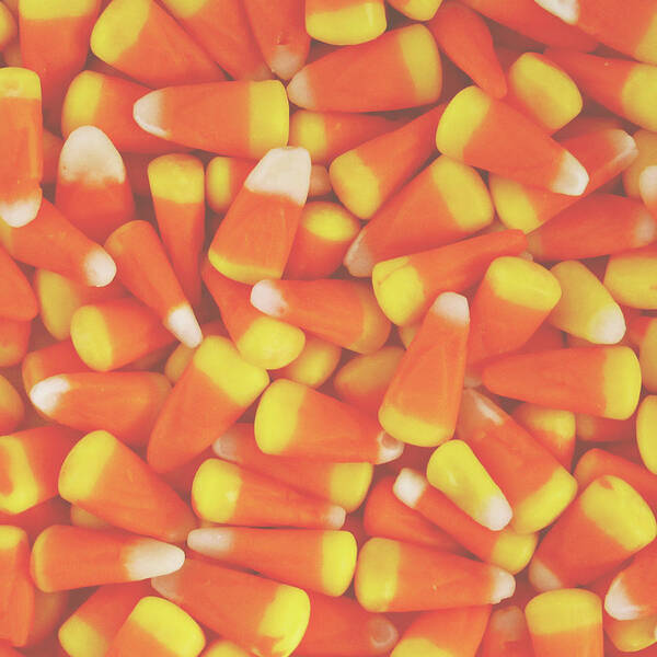 Candy Corn Poster featuring the photograph Candy Corn Square- by Linda Woods by Linda Woods