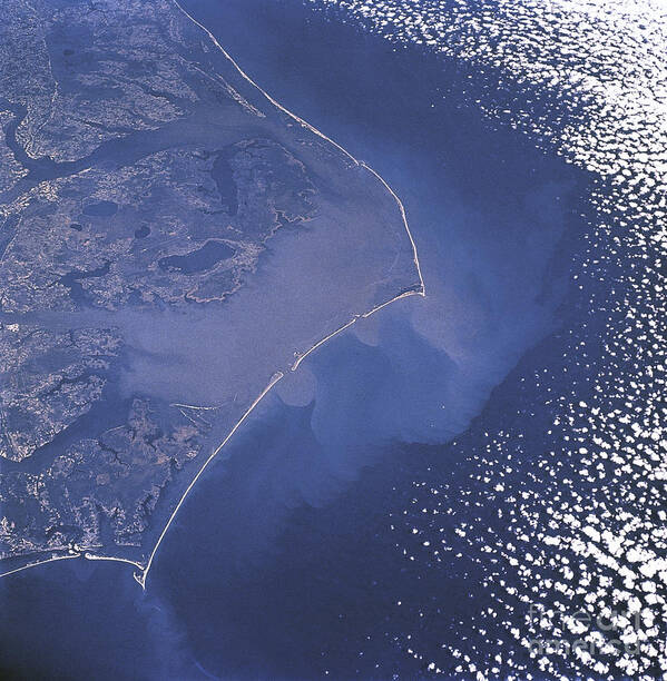 Aerial Poster featuring the photograph Cape Hatteras Islands Seen From Space by Science Source