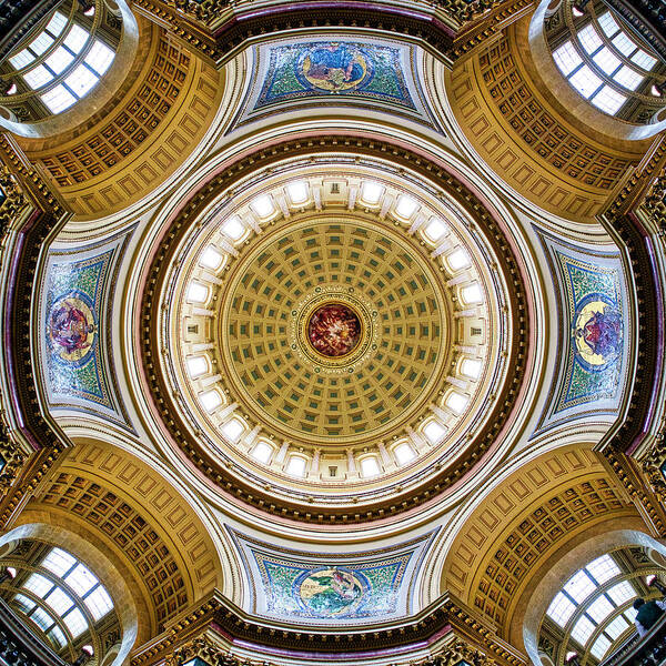 Capitol Poster featuring the photograph Capitol - Dome 2- Madison - Wisconsin by Steven Ralser