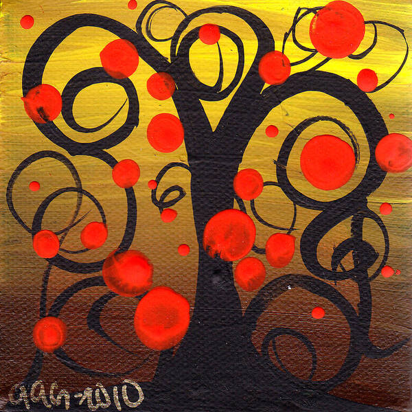 Abril Andrade Poster featuring the painting Caprice Tree by Abril Andrade