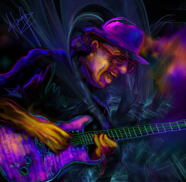 Carlos Santana Poster featuring the painting Carlos Santana by DC Langer