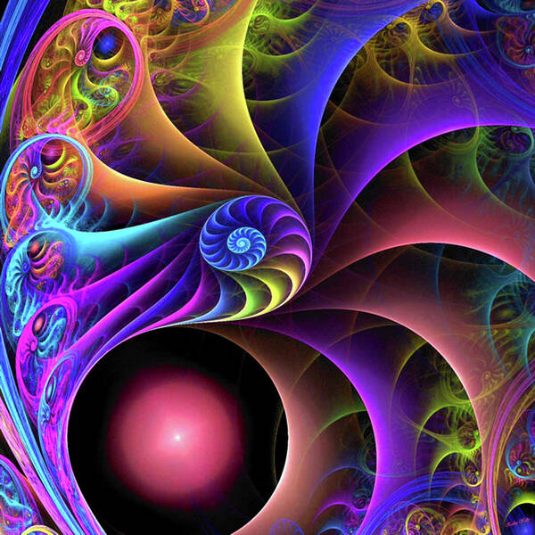 Fractal Poster featuring the digital art Carnival by Kathy Kelly