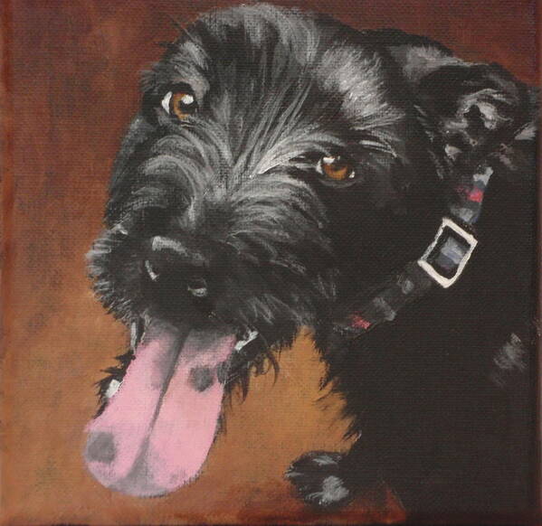 Black Dog Poster featuring the painting Cassidy by Carol Russell