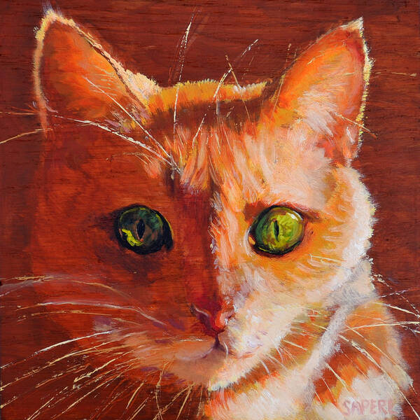 Cat Poster featuring the painting Cat Eyes by Lynee Sapere