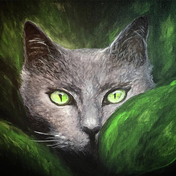 Cat Poster featuring the painting Cat Eyes by Michelle Pier