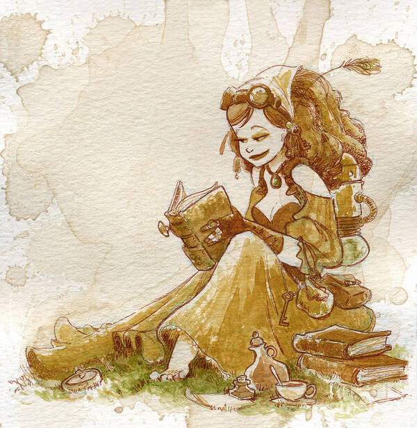Steampunk Poster featuring the painting Chamomile 2 by Brian Kesinger