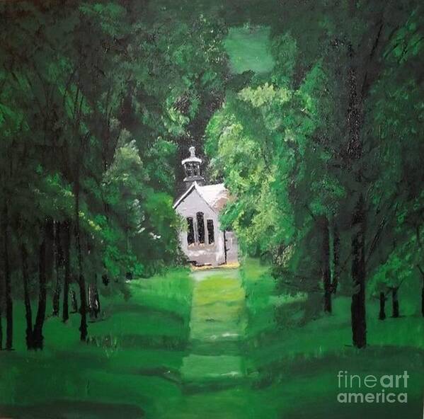 Acrylic Painting Poster featuring the painting Chapel Retreat by Denise Morgan