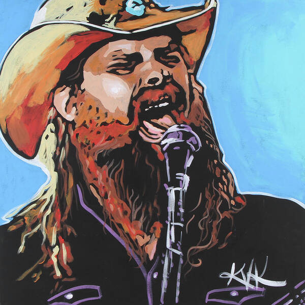 Chris Stapleton Poster featuring the painting Chris Stapleton by Katia Von Kral