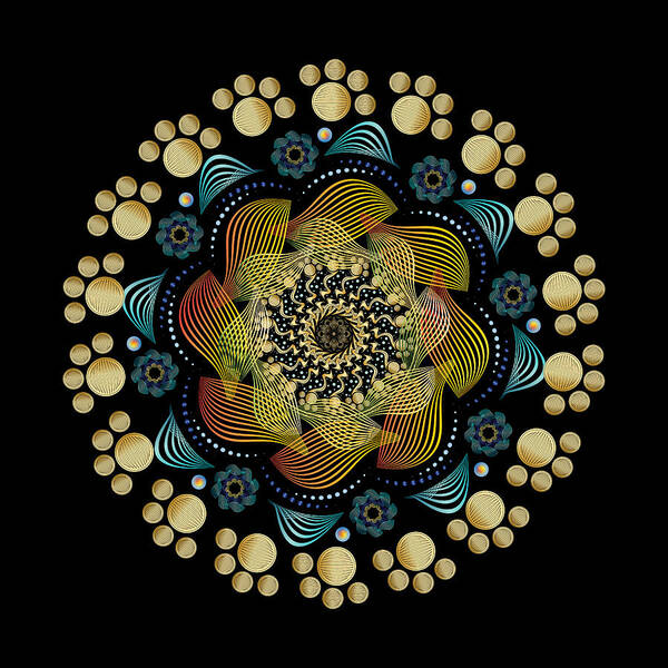 Mandala Poster featuring the digital art Circularity No 1631 by Alan Bennington