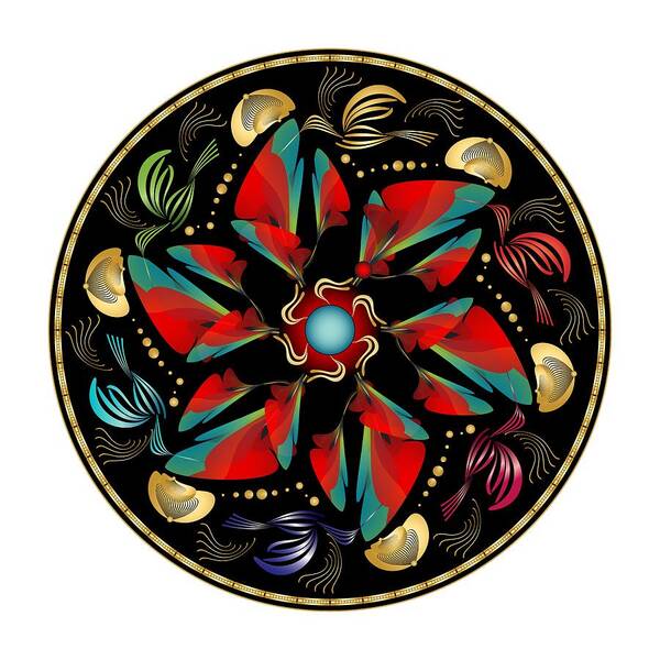 Mandala Poster featuring the digital art Circularium No. 2613 by Alan Bennington