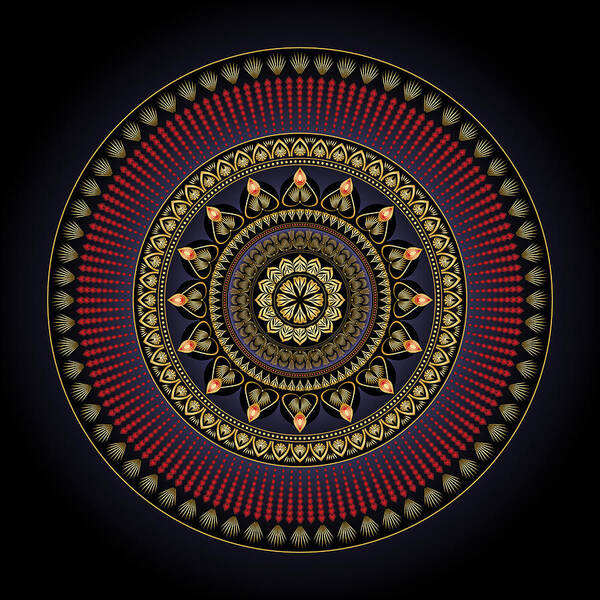 Mandala Poster featuring the digital art Circularium No 2649 by Alan Bennington