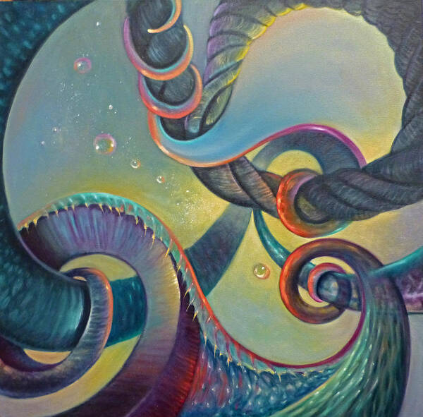 Swirl Poster featuring the painting Clinging by Claudia Goodell