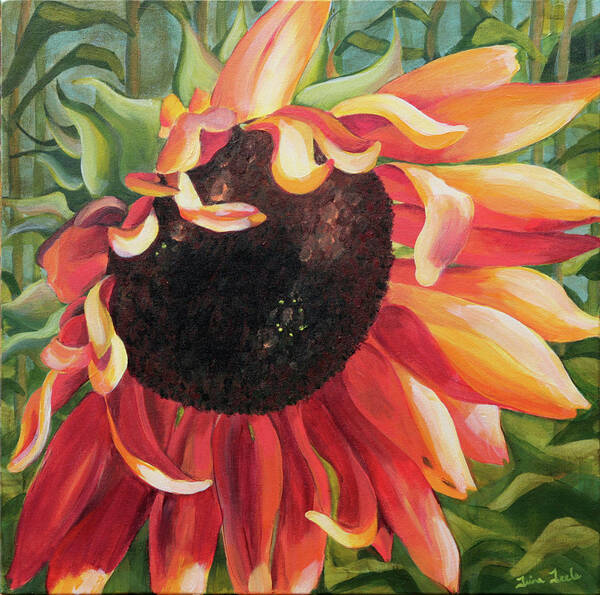 Sunflower Poster featuring the painting Coalesce by Trina Teele