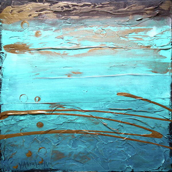 Abstract Poster featuring the painting Coastal Escape I Textured Abstract by Kristen Abrahamson