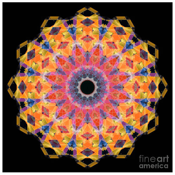 Mandala Poster featuring the digital art Color Line 1 by Kathy Strauss