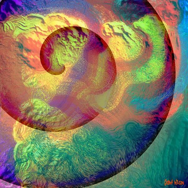 Abstract Poster featuring the digital art Colour spiral by Grant Wilson