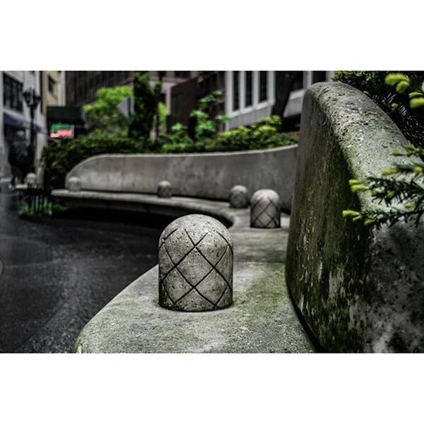 Nycprimeshot Poster featuring the photograph Cool Stone Bench. #nyc #nikon by AJS Photography