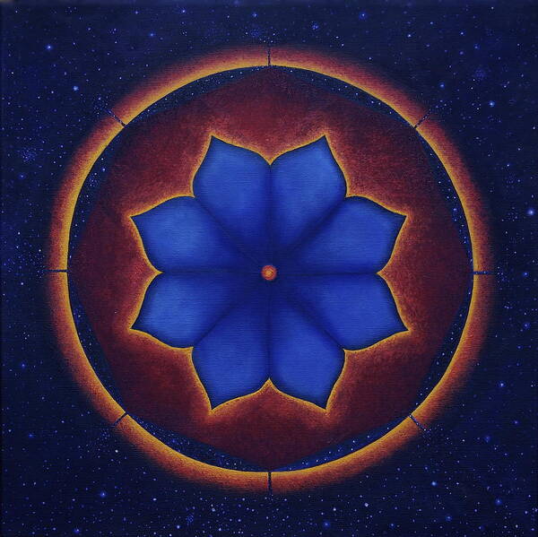 Mandala Poster featuring the painting Cosmic harmony by Erik Grind