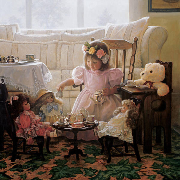 Girl Poster featuring the painting Cream and Sugar by Greg Olsen