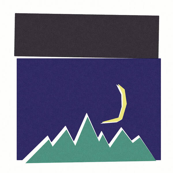 Graphic Design Poster featuring the painting Crescent Moon by Tonya Doughty