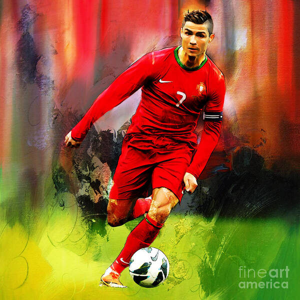Cristiano Ronaldo Poster featuring the painting Cristiano Ronaldo 08a by Gull G