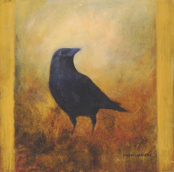 Bird Poster featuring the painting Crow 25 by David Ladmore