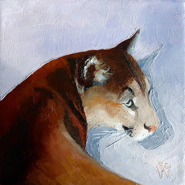 Oil Painting Of Mountain Lion Poster featuring the painting Cruz 2 by Susan Woodward