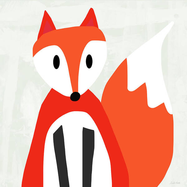 Fox Poster featuring the mixed media Cute Red And White Fox- Art by Linda Woods by Linda Woods
