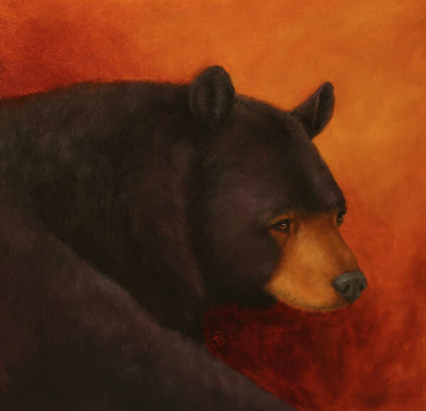 Bear Poster featuring the painting Darkly Dreaming Bear by Monica Burnette