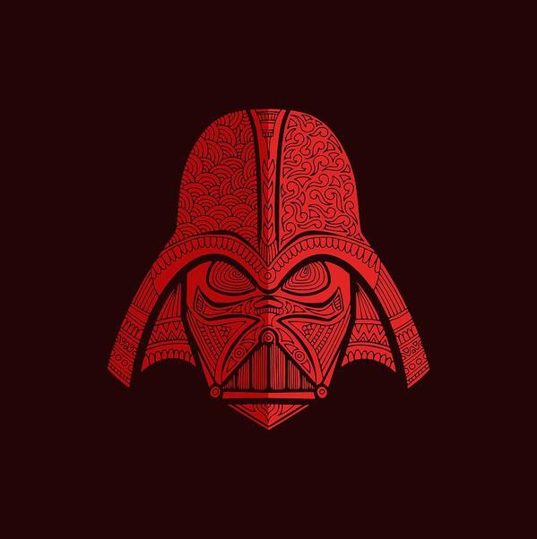 Darth Vader Poster featuring the mixed media Darth Vader - Star Wars Art - Red 02 by Studio Grafiikka