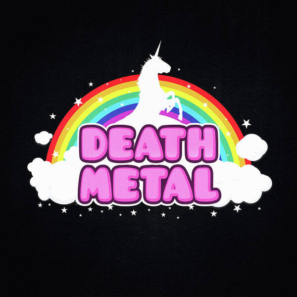DEATH METAL Funny Unicorn Rainbow Mosh Parody Design Poster by Philipp  Rietz - Fine Art America