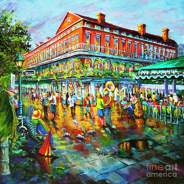 New Orleans Art Poster featuring the painting Decatur Evening by Dianne Parks
