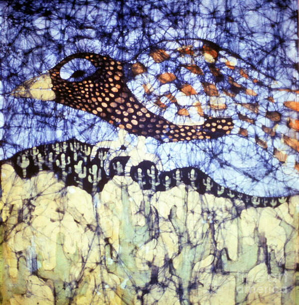 Desert Poster featuring the tapestry - textile Desert Crow by Carol Law Conklin