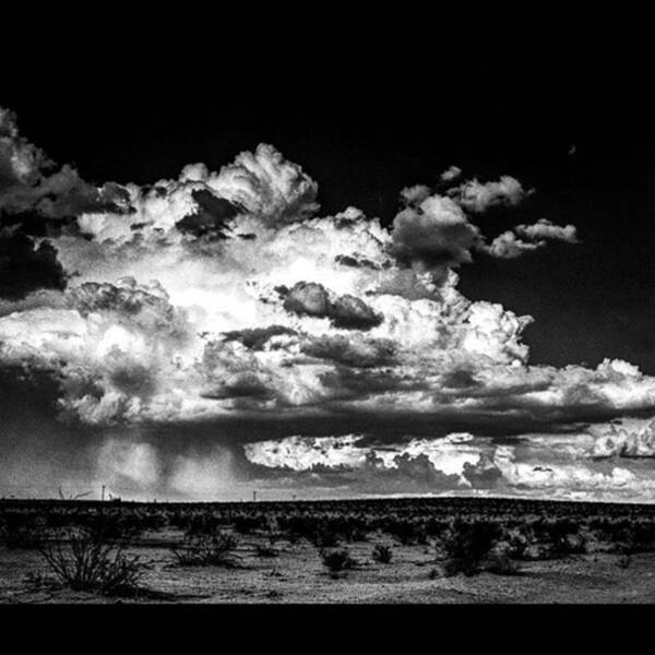 Blackandwhite Poster featuring the photograph Desert Rainstorm In Southern by Alex Snay