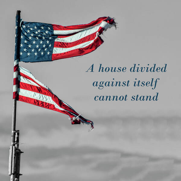 Flag Poster featuring the photograph Divided by Cathy Kovarik