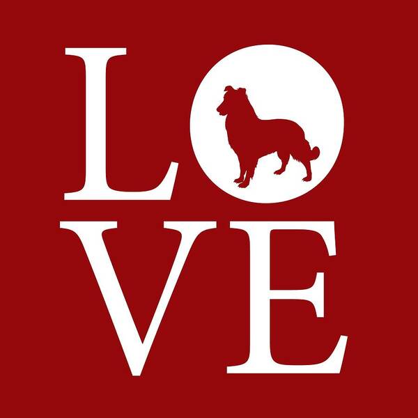 Dog Love Poster featuring the digital art Dog Love Red by Nancy Ingersoll