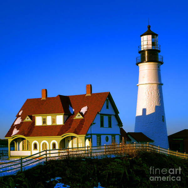 Portland Poster featuring the photograph Dollhouse Portland Head Light by Olivier Le Queinec