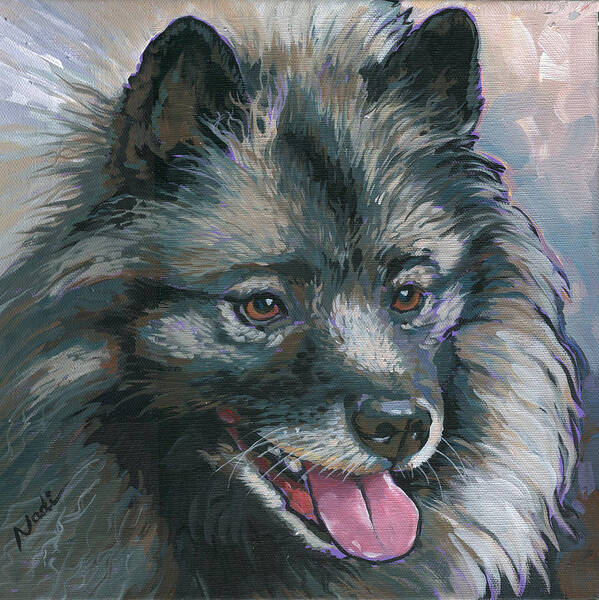 Keeshond Poster featuring the painting Dollie by Nadi Spencer